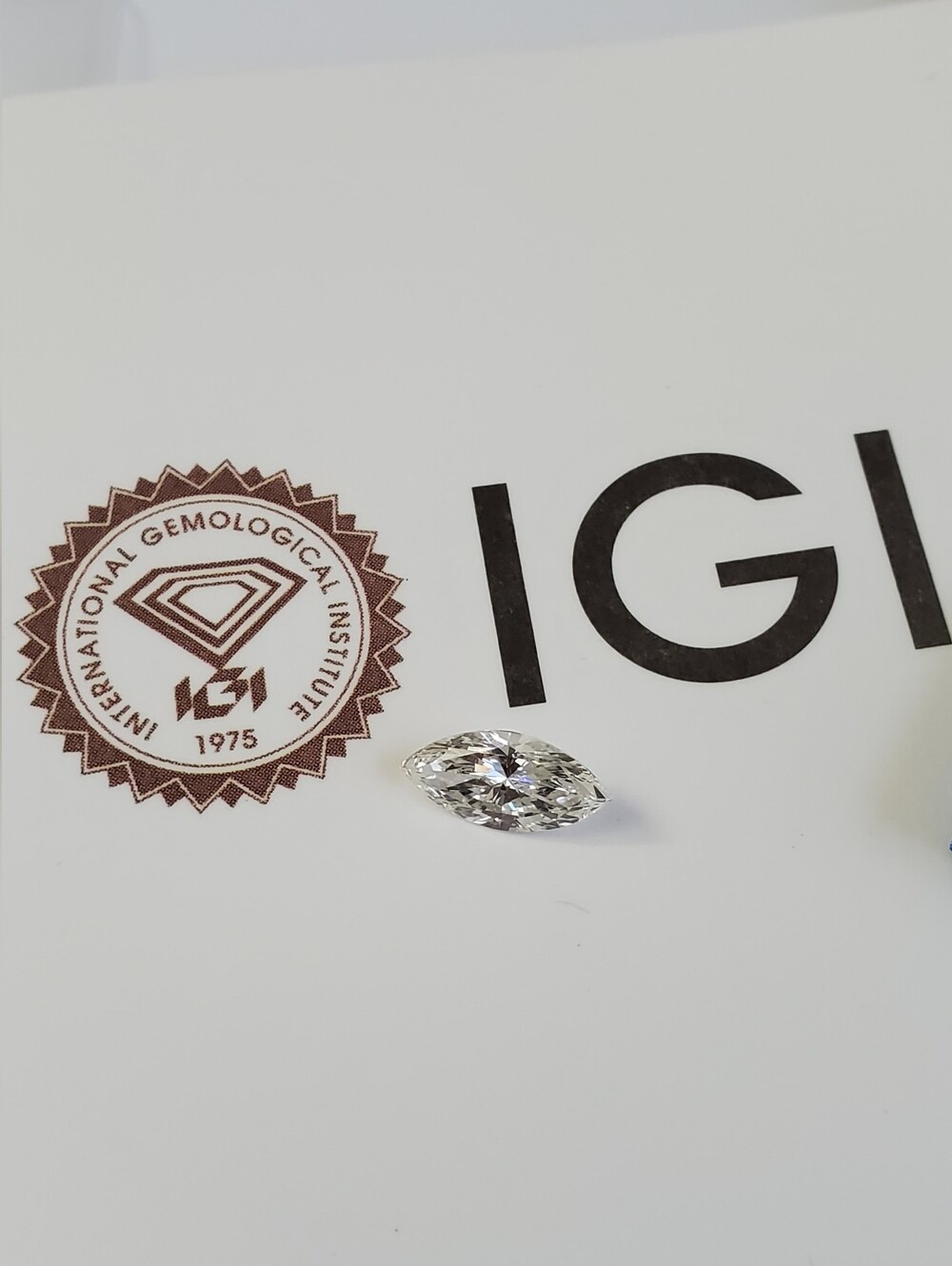 Certified Marquise-Cut White Solitaire Diamond